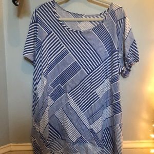 Supima Cotton Short Sleeve V-neck Tunic Top